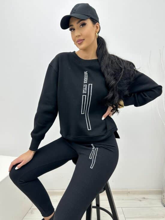 Komplet Dresowy Czarny Modern