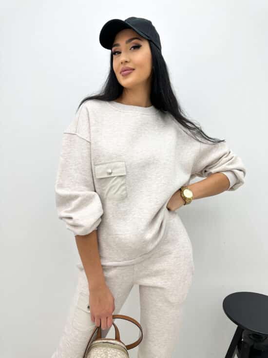 Komplet Dresowy Ocieplany Beż Comfy