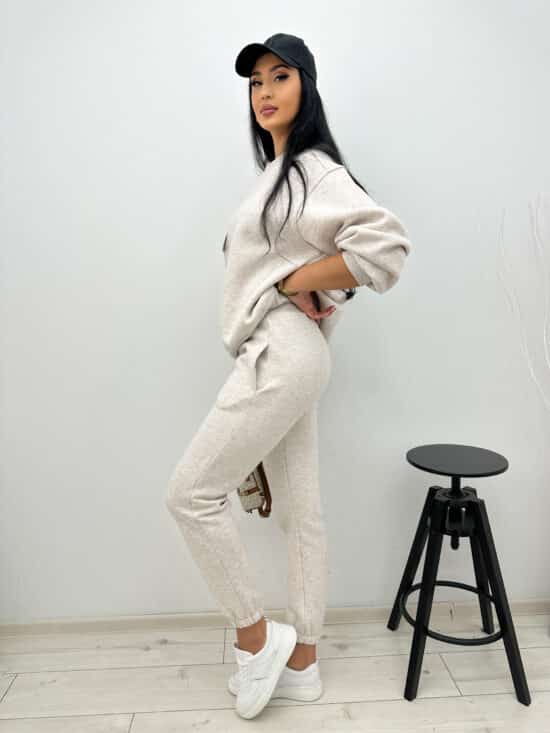 Komplet Dresowy Ocieplany Beż Comfy