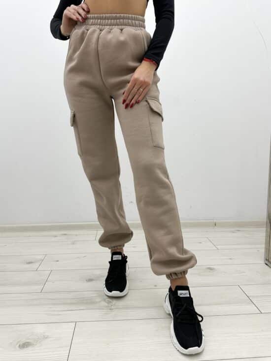 Bojówki Dresowe Beżowe Lolly