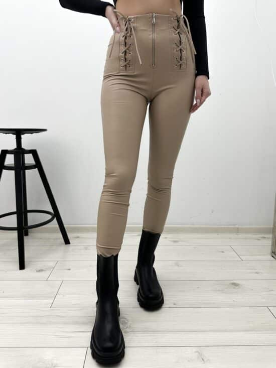 Legginsy Dopasowane Skajowe Wiązane (5)
