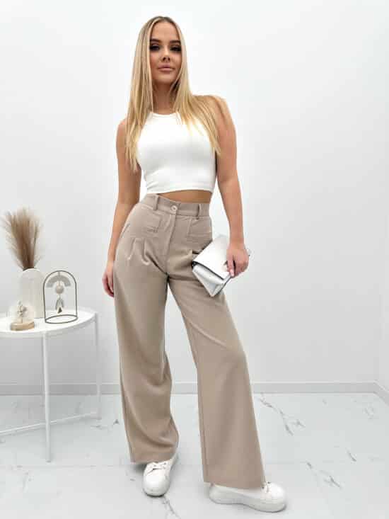 Spodnie Materialowe Bezowe Wide Leg Marges 5 Scaled