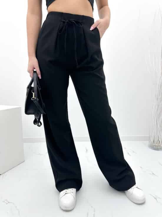 Spodnie Materialowe Czarne Wide Leg Noah 5 Scaled