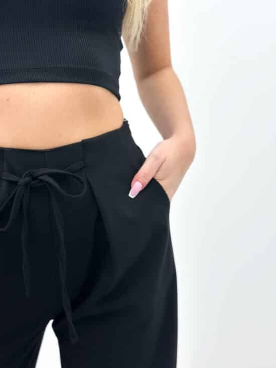 Spodnie Materialowe Czarne Wide Leg Noah 6 Scaled