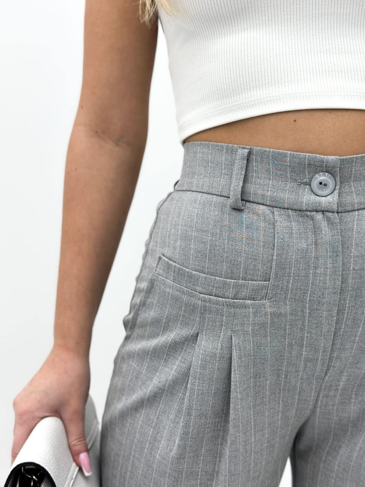 Spodnie Materialowe Szare W Paski Wide Leg Marges 3 Scaled
