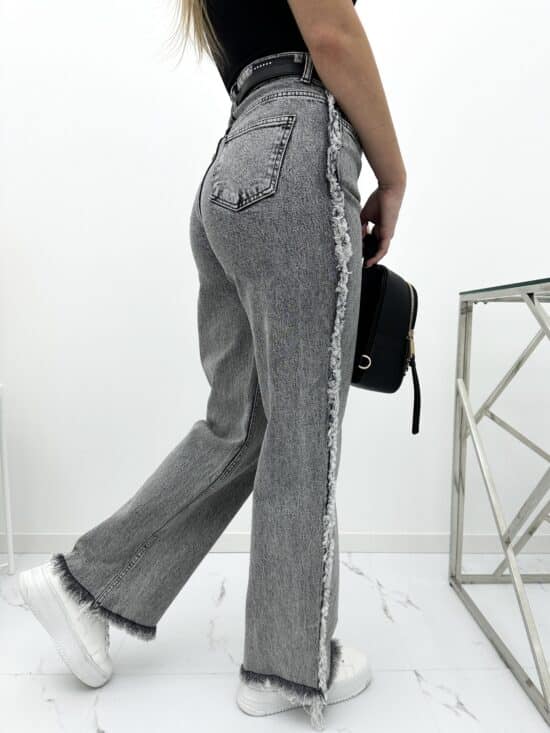 Spodnie jeansowe wide leg szare Yowita