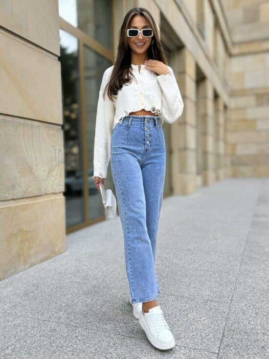 Spodnie Jeansowe Z Wysokim Stanem Wide Leg Buttons 3 Scaled