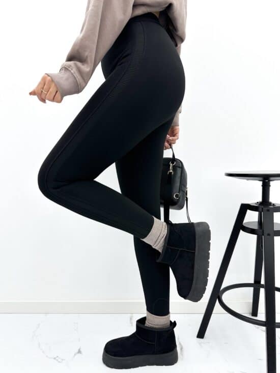 Legginsy z ozdobnym lampasem czarne JENNA