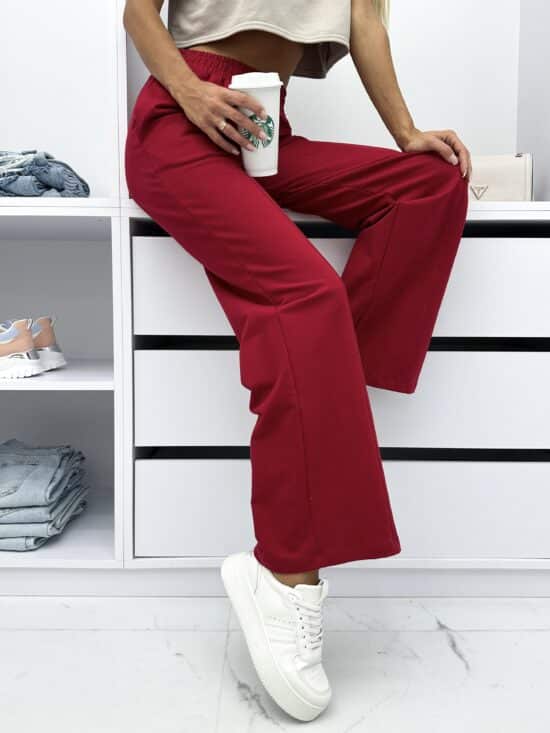 spodnie bawełniane wide leg (44)
