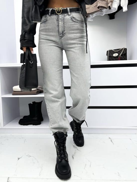 Spodnie Jeansowe Szare Straight Fit Aurella (2)