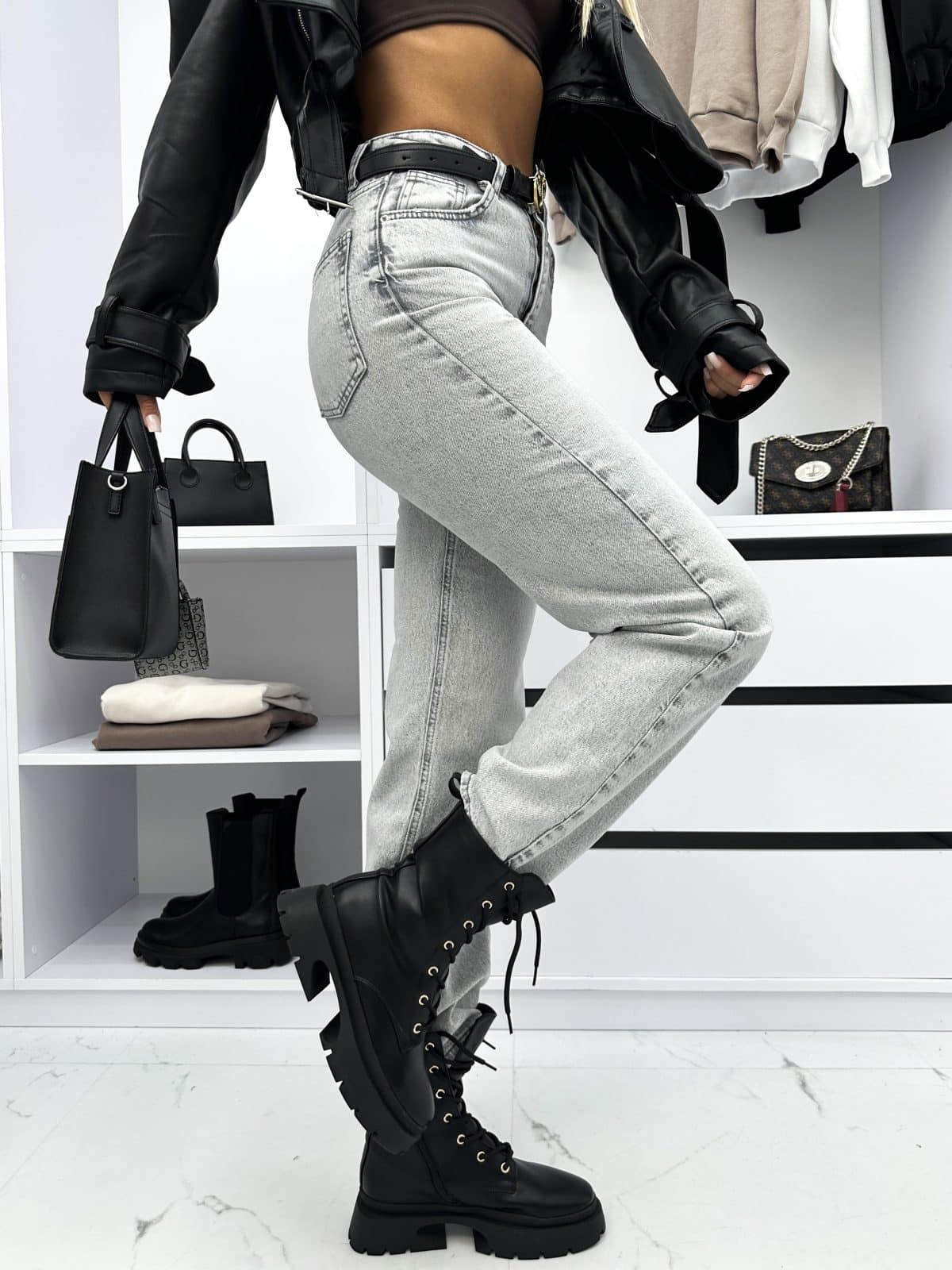 Spodnie Jeansowe Szare Straight Fit Aurella (3)