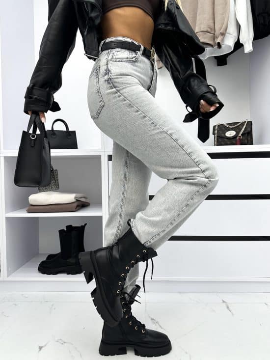 Spodnie Jeansowe Szare Straight Fit Aurella (3)