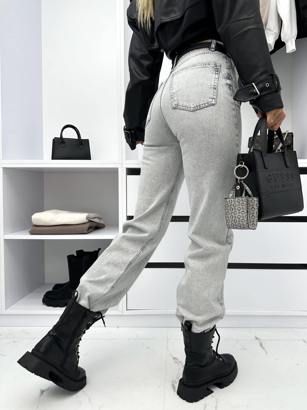 Spodnie Jeansowe Szare Straight Fit Aurella (4)