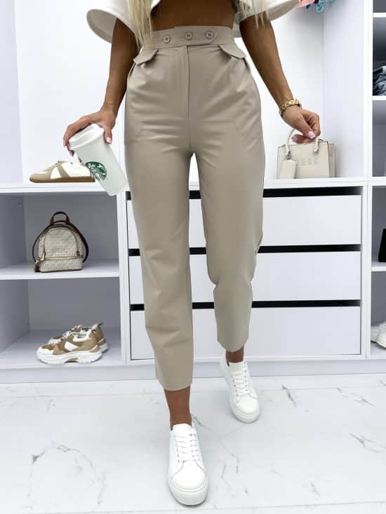 Spodnie Materiałowe Beżowe Seville (3)