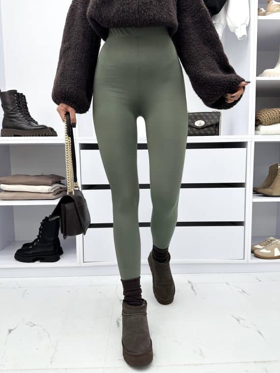 Legginsy klasyczne khaki ESTELLE (1)