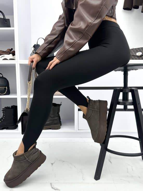 Legginsy Z Zapiętkami Czarne Kaya (6)