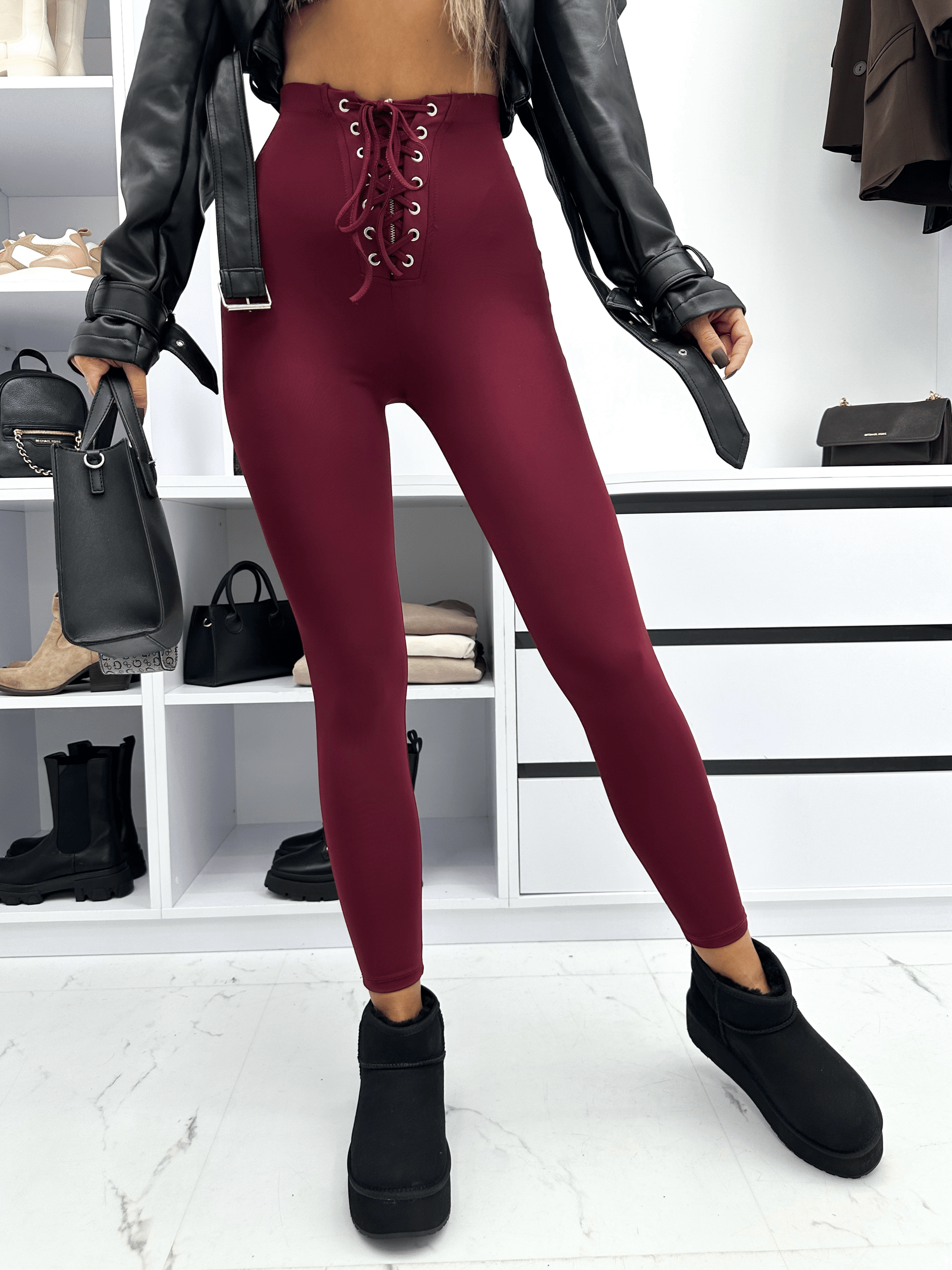 Legginsy wiązane z zipem DORRYS (6)