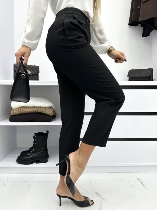 Spodnie Materiałowe Czarne Seville (1)