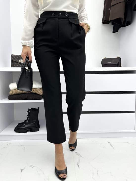 Spodnie Materiałowe Czarne Seville (3)