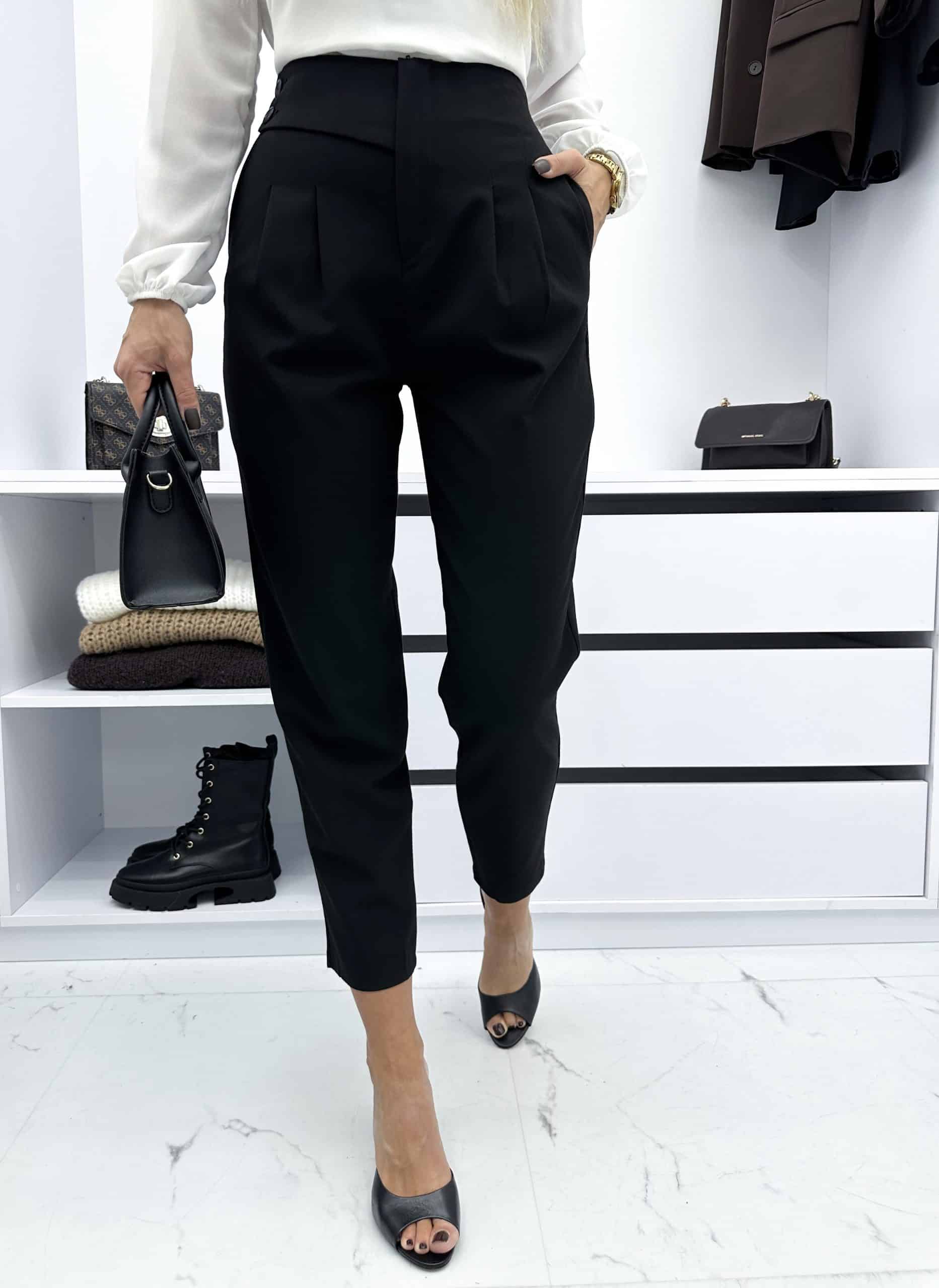 Spodnie materiałowe czarne SEDDY (3)