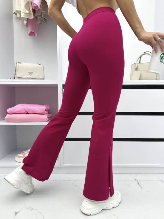 Legginsy Dzwony Z Rozcięciem Fuksja Giulia (2)