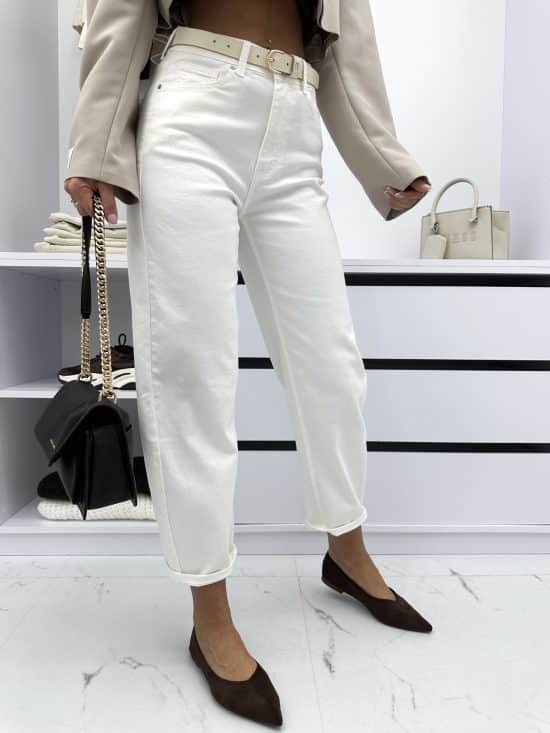 Spodnie Jeansowe Balloon Cream Marile (1)