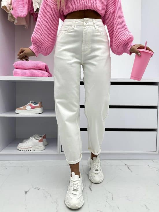 Spodnie Jeansowe Balloon Cream Marile (2)