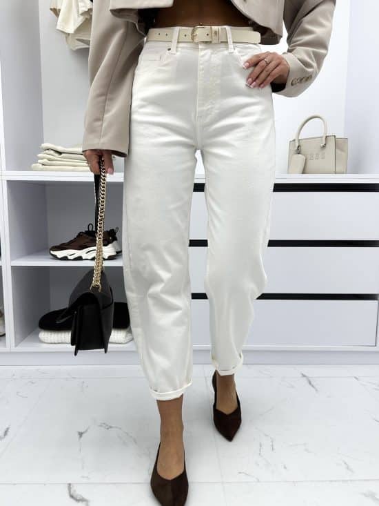 Spodnie Jeansowe Balloon Cream Marile (2)