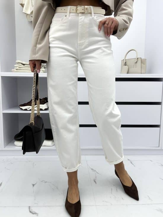 Spodnie Jeansowe Balloon Cream Marile (3)