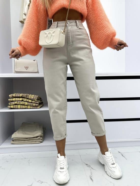 Spodnie Jeansowe Beżowe Oliwia (1)