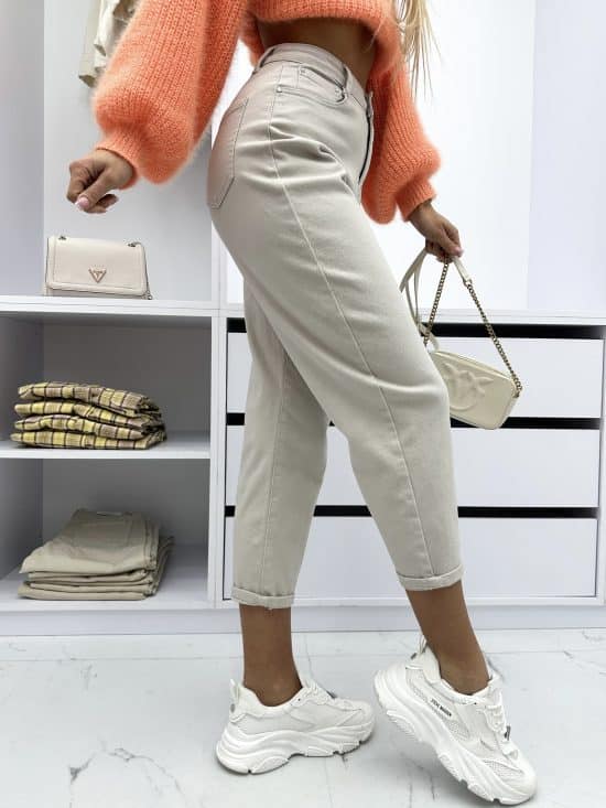 Spodnie Jeansowe Beżowe Oliwia (3)