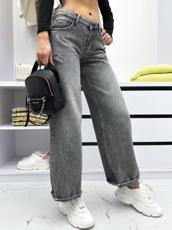 Spodnie Jeansowe Z Dziurami Pod Pośladkami Szare Skater Ambresy (5)