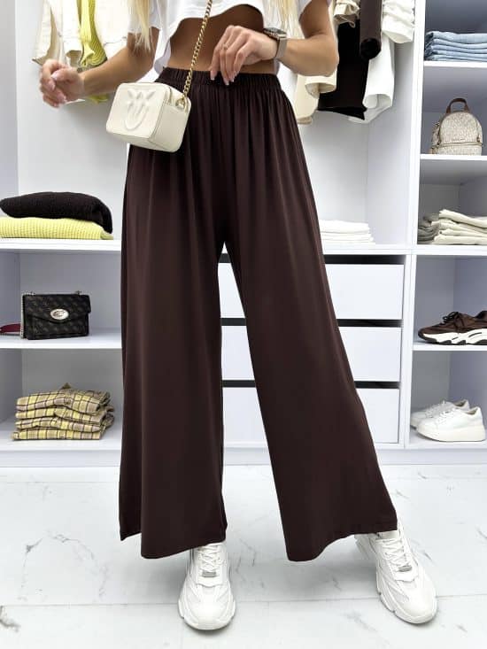 Spodnie Wide Leg Czekolada Mirabell (1)
