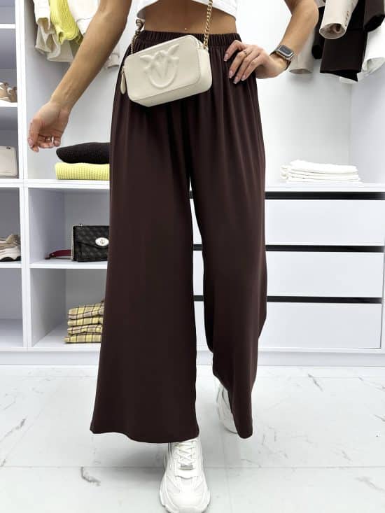 Spodnie Wide Leg Czekolada Mirabell (2)