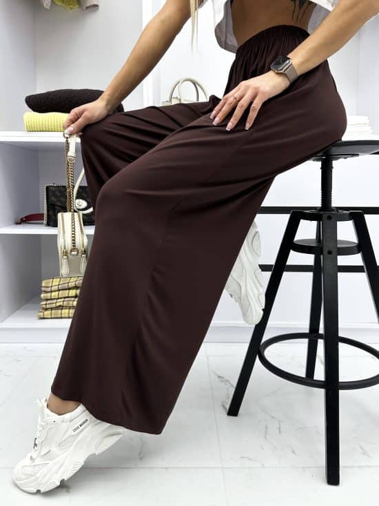 Spodnie Wide Leg Czekolada Mirabell (4)