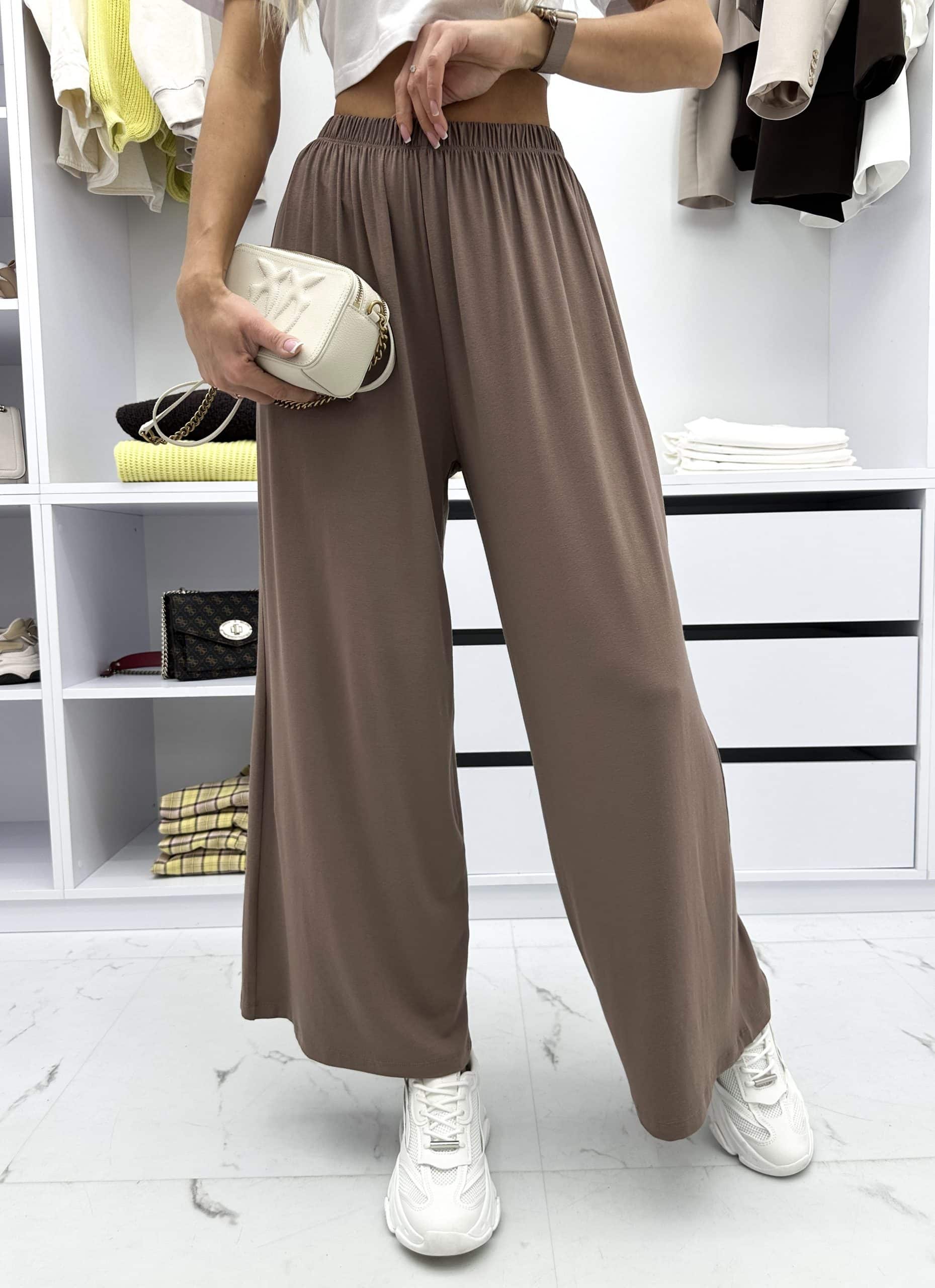 Spodnie wide leg kakao MIRABELL (2)