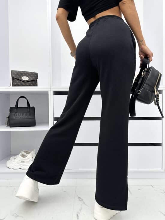 Spodnie Dresowe Z Rozcięciem Wide Leg Czarne Firello (3)