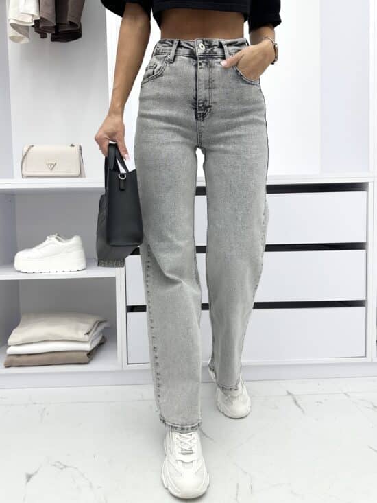 Spodnie Jeansowe Szare Wide Leg Carlott (1)