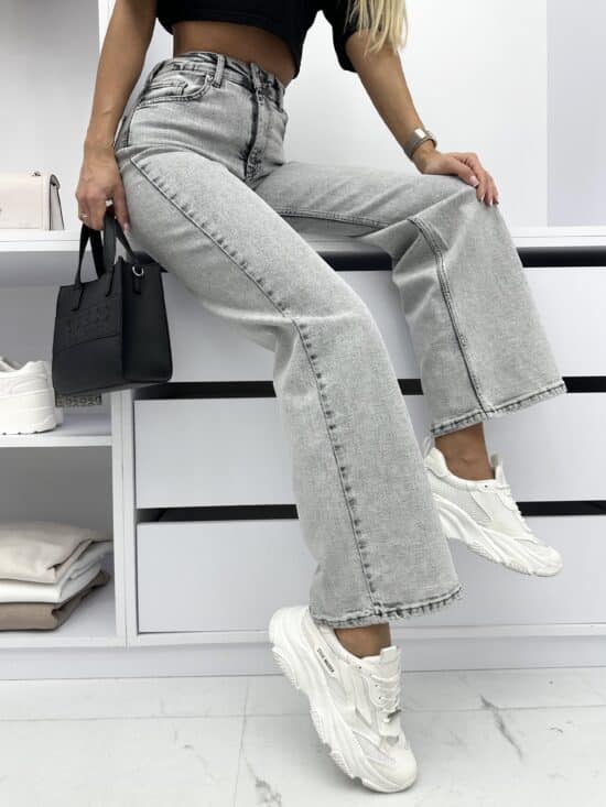 Spodnie Jeansowe Szare Wide Leg Carlott (5)