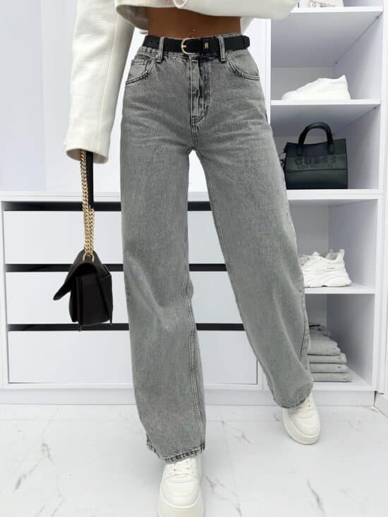 Spodnie Jeansowe Szare Wide Leg Nicello (1)