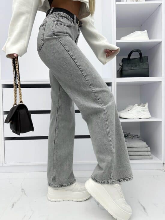 Spodnie Jeansowe Szare Wide Leg Nicello (2)