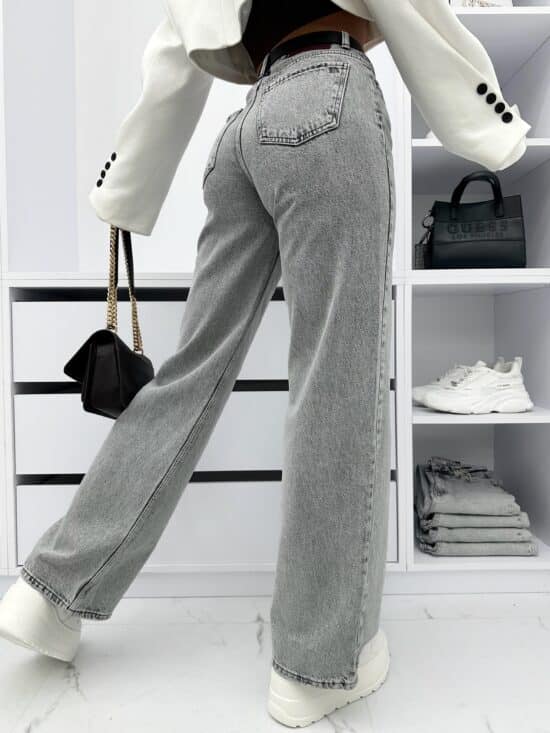 Spodnie Jeansowe Szare Wide Leg Nicello (4)
