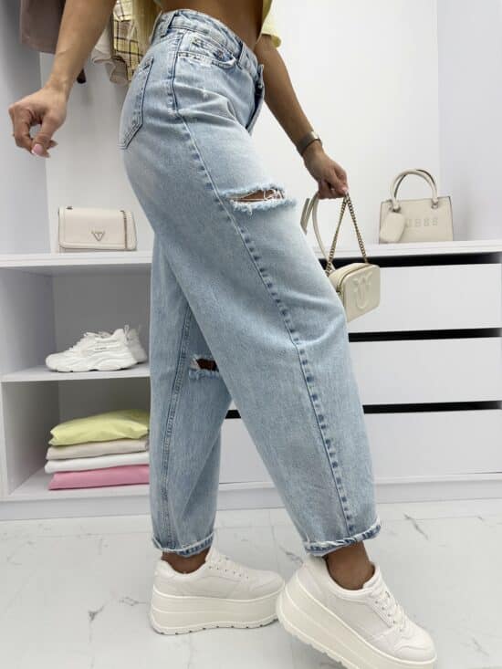 Spodnie Jeansowe Z Dziurami Jasnoniebieskie Skater Porrto (4)