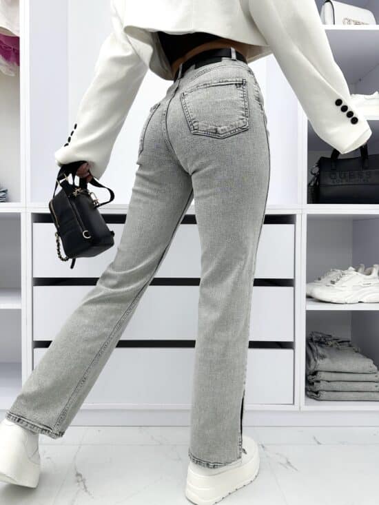 Spodnie Jeansowe Z Rozcięciem Szare Serena (5)