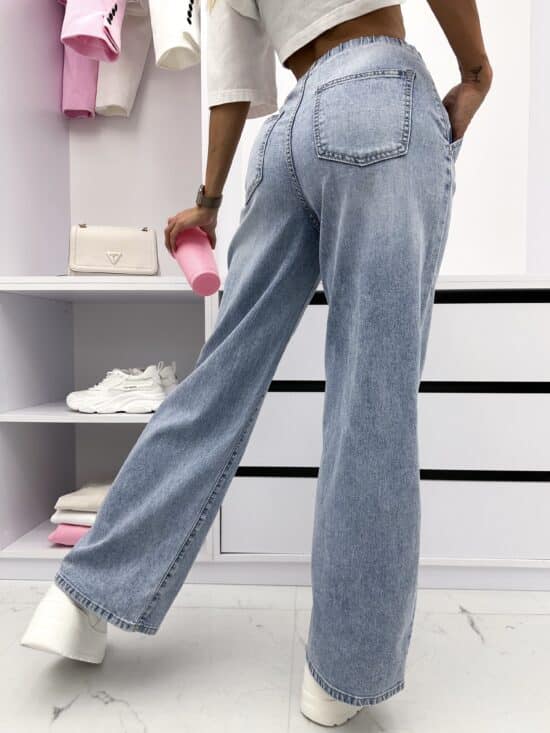 Spodnie Jeansowe Z Troczkiem Wide Leg Novell (1)