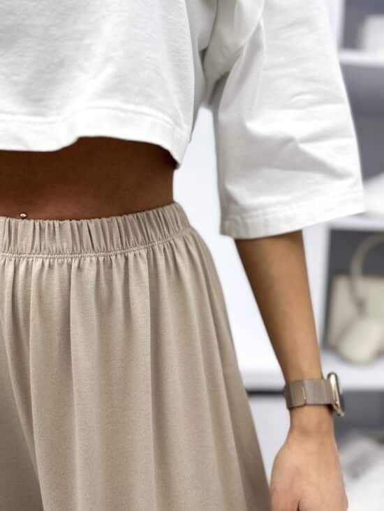 Spodnie Wide Leg Beżowe Mirabell (4)