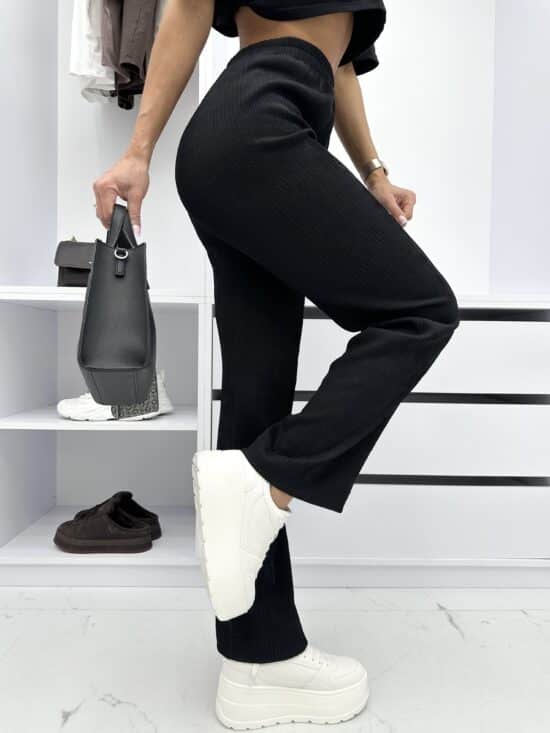 Spodnie Wide Leg Czarne Bronny (3)