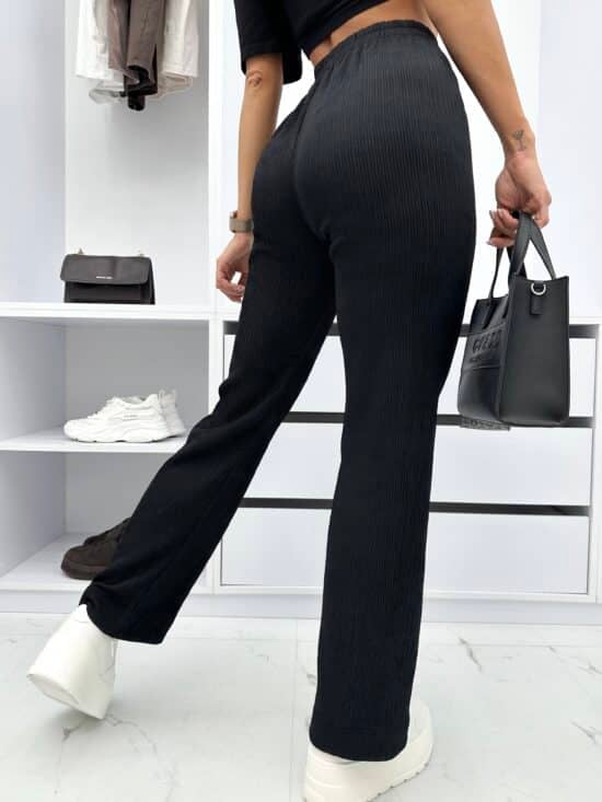 Spodnie wide leg czarne BRONNY (4)