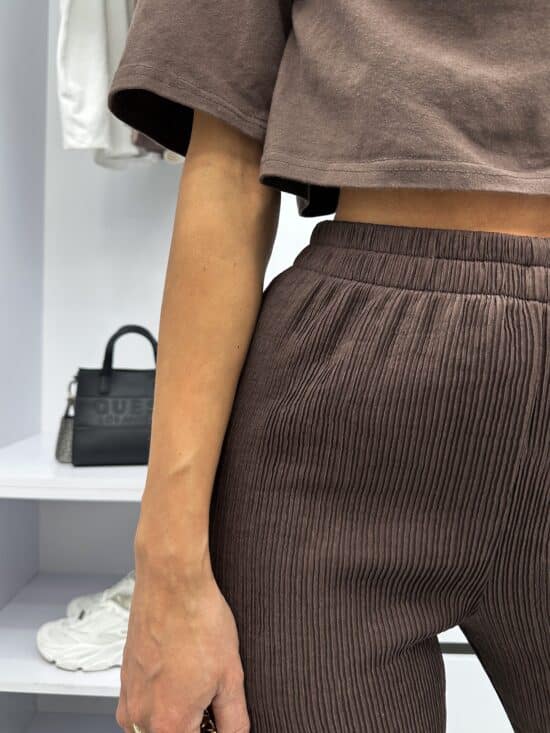 Spodnie Wide Leg Czekoladowe Bronny (1)