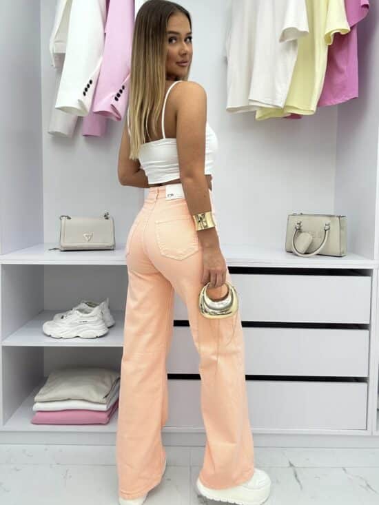 Spodnie Jeansowe Straight Brzoskwiniowe Theo (4)